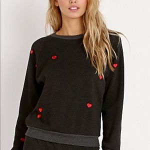 Wildfox Scattered Hearts Sweatshirt. Size XS